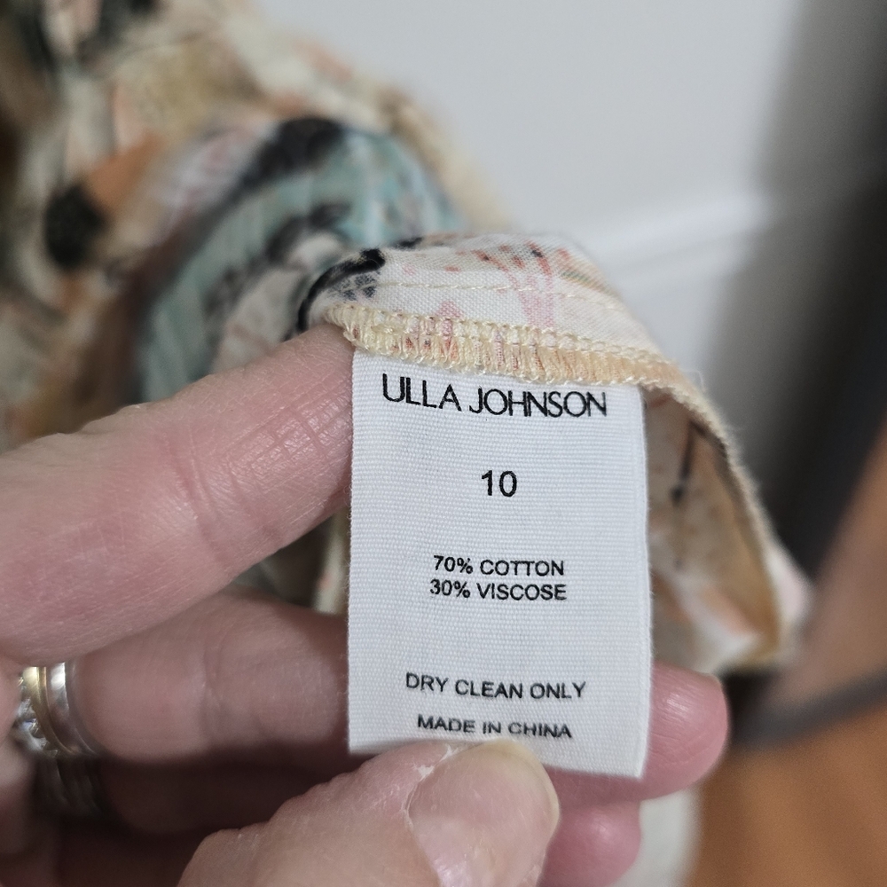Ulla Johnson Samar printed sleevless ruffle hem midi dress nwot size 10 - Picture 7 of 8